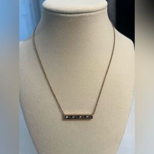 Kendra Scott Vintage Gold Gray Tone Rhinestone Bar Pendant
